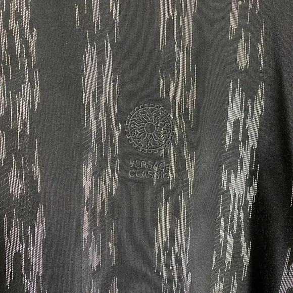 Vintage Versace Classic V2 Men's Size 39 Long Sleeve Patterned Button Down Shirt - Picture 7 of 16